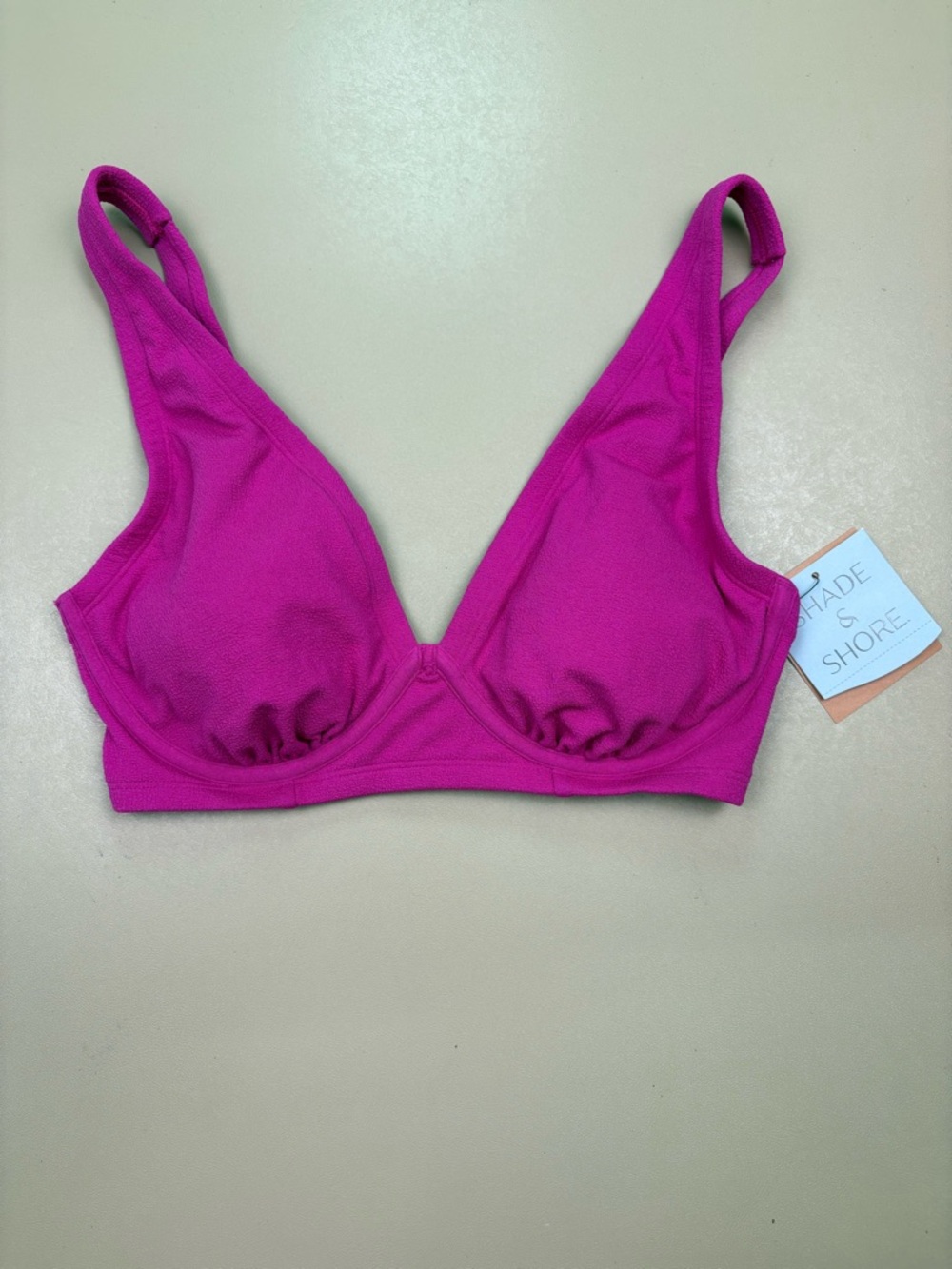 Shade Shore Bikini Top 32DD Pink Underwire Adjustable Strap NWT
